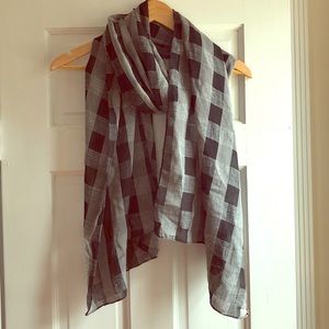 Vintage Black & White Checkered Scarf